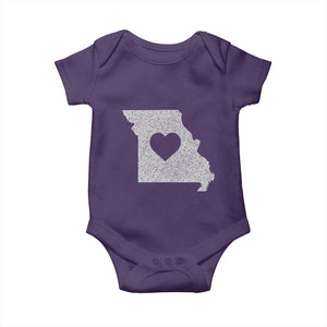 Missouri Home Distressed Missouri State Map with Heart Baby Onesie