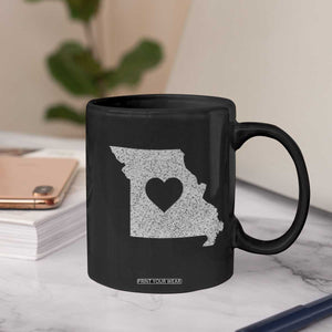 Missouri Home Distressed Missouri State Map with Heart Coffee Mug