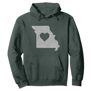 Missouri Home Distressed Missouri State Map with Heart Hoodie
