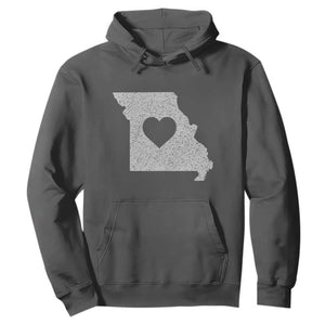 Missouri Home Distressed Missouri State Map with Heart Hoodie