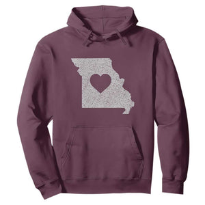 Missouri Home Distressed Missouri State Map with Heart Hoodie