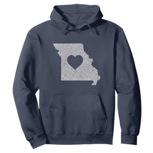Missouri Home Distressed Missouri State Map with Heart Hoodie