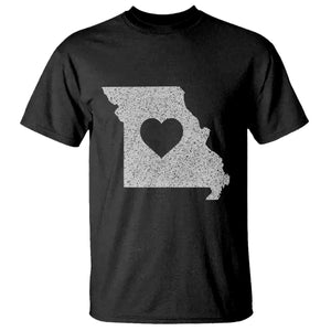 Missouri Home Distressed Missouri State Map with Heart T Shirt