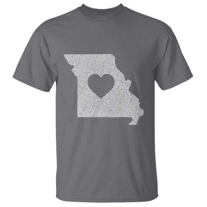 Missouri Home Distressed Missouri State Map with Heart T Shirt