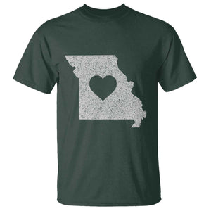 Missouri Home Distressed Missouri State Map with Heart T Shirt