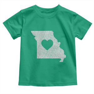 Missouri Home Distressed Missouri State Map with Heart Toddler T Shirt