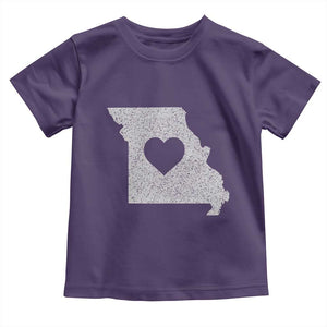 Missouri Home Distressed Missouri State Map with Heart Toddler T Shirt
