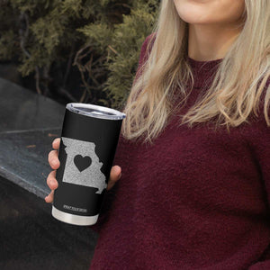 Missouri Home Distressed Missouri State Map with Heart Tumbler Cup