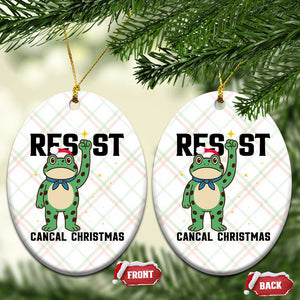 Resist Frog Ceramic Ornament Funny Portland Protest ICE Activist Meme TS14 Print Your Wear
