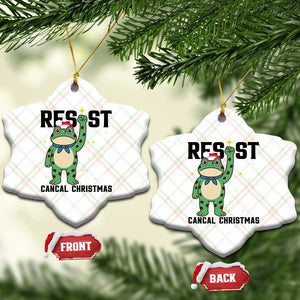 Resist Frog Ceramic Ornament Funny Portland Protest ICE Activist Meme TS14 Print Your Wear