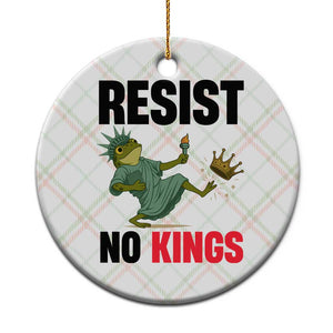 Resist Frog Ceramic Ornament No Kings In America Political 2025 TS14 1pc Christmas Plaid Print Your Wear
