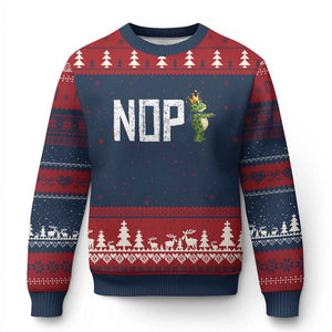 Frogs Resist Ugly Christmas Sweater No Kings In America Political 2025 TS14 Navy Red Print Your Wear