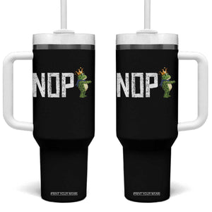 Frogs Resist Tumbler With Handle No Kings In America Political 2025 TS14 One Size: 40 oz Black Print Your Wear