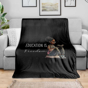 Education Freedom Throw Blanket Black Teacher Books TS14 Print Your Wear