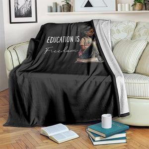 Education Freedom Throw Blanket Black Teacher Books TS14 Print Your Wear