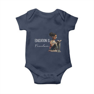 Education Freedom Baby Onesie Black Teacher Books TS14 Navy Print Your Wear