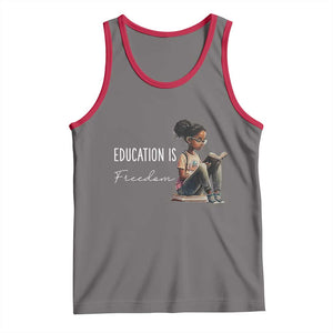 Education Freedom Tank Top Black Teacher Books TS14 Deep Heather Red Print Your Wear