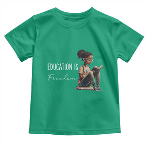 Education Freedom Toddler T Shirt Black Teacher Books TS14 Irish Green Print Your Wear