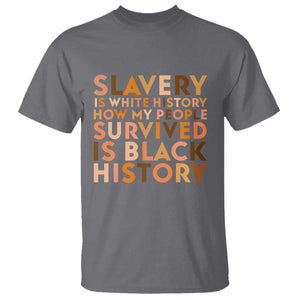 Black History Melanin T Shirt Slavery Is White History How My People Survived Is Black History TS14 Charcoal Print Your Wear