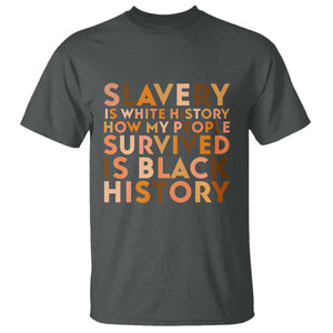 Black History Melanin T Shirt Slavery Is White History How My People Survived Is Black History TS14 Dark Heather Print Your Wear