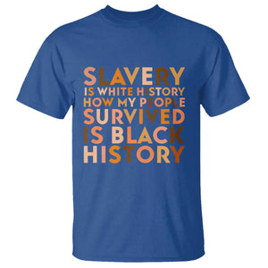 Black History Melanin T Shirt Slavery Is White History How My People Survived Is Black History TS14 Royal Blue Print Your Wear
