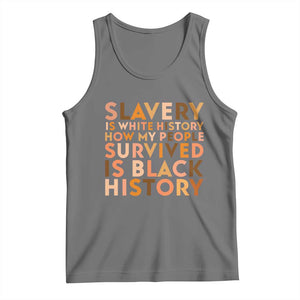 Black History Melanin Tank Top Slavery Is White History How My People Survived Is Black History TS14 Black Heather Print Your Wear