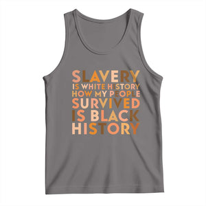 Black History Melanin Tank Top Slavery Is White History How My People Survived Is Black History TS14 Deep Heather Print Your Wear