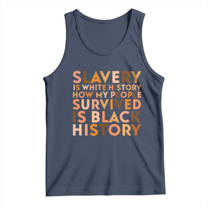 Black History Melanin Tank Top Slavery Is White History How My People Survived Is Black History TS14 Navy Print Your Wear