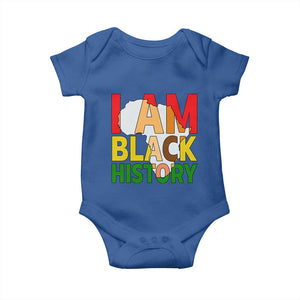 Black History Month African American Baby Onesie I Am Black History TS14 Royal Blue Print Your Wear