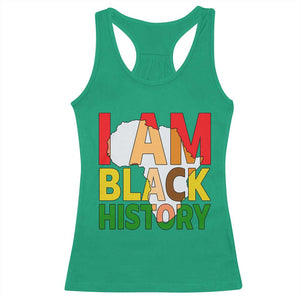 Black History Month African American Racerback Tank Top I Am Black History TS14 Irish Green Print Your Wear
