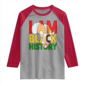 Black History Month African American Raglan Shirt I Am Black History TS14 Sport Gray Red Print Your Wear