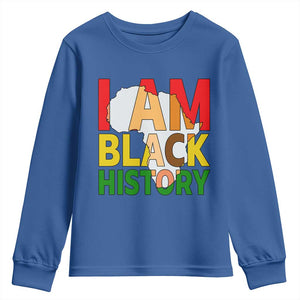 Black History Month African American Youth Sweatshirt I Am Black History TS14 Royal Blue Print Your Wear