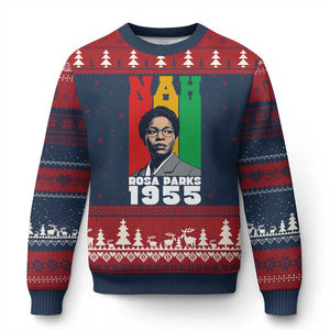Nah Rosa Parks Quote Ugly Christmas Sweater Civil Rights African American TS14 Navy Red Print Your Wear