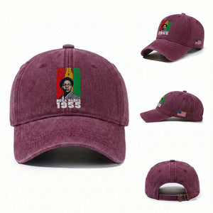 Nah Rosa Parks Quote Washed Cotton Baseball Cap Civil Rights African American TS14 Washed Cap Universal Fit Burgundy Print Your Wear
