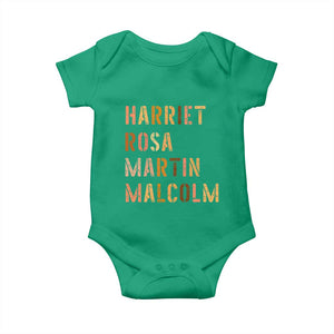 Black History Leaders Baby Onesie Harriet Rosa Martin Malcolm TS14 Irish Green Print Your Wear