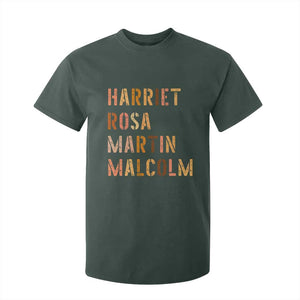 Black History Leaders T Shirt For Kid Harriet Rosa Martin Malcolm TS14 Dark Forest Green Print Your Wear
