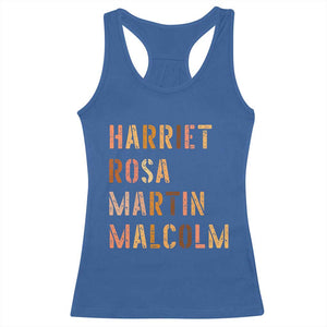 Black History Leaders Racerback Tank Top Harriet Rosa Martin Malcolm TS14 Royal Blue Print Your Wear