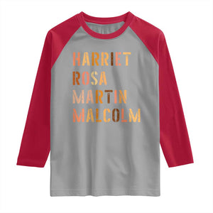 Black History Leaders Raglan Shirt Harriet Rosa Martin Malcolm TS14 Sport Gray Red Print Your Wear