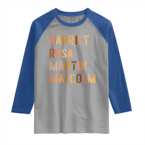 Black History Leaders Raglan Shirt Harriet Rosa Martin Malcolm TS14 Sport Gray Royal Print Your Wear