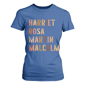 Black History Leaders T Shirt For Women Harriet Rosa Martin Malcolm TS14 Royal Blue Print Your Wear
