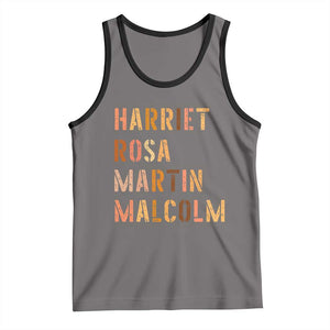 Black History Leaders Tank Top Harriet Rosa Martin Malcolm TS14 Deep Heather Black Print Your Wear