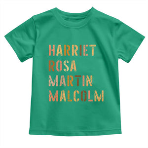 Black History Leaders Toddler T Shirt Harriet Rosa Martin Malcolm TS14 Irish Green Print Your Wear