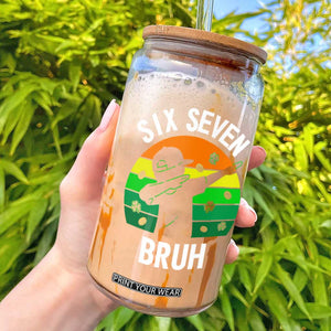 67 Bruh St Patricks Day Glass Can Funny Six Seven Boys Kids Dabbing Meme TS14 Black Print Your Wear