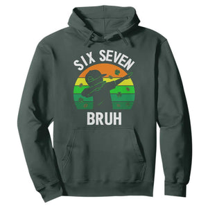 67 Bruh St Patricks Day Hoodie Funny Six Seven Boys Kids Dabbing Meme TS14 Dark Forest Green Print Your Wear