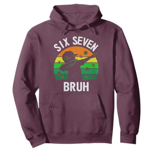 67 Bruh St Patricks Day Hoodie Funny Six Seven Boys Kids Dabbing Meme TS14 Maroon Print Your Wear