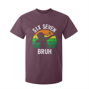 67 Bruh St Patricks Day T Shirt For Kid Funny Six Seven Boys Kids Dabbing Meme TS14 Maroon Print Your Wear