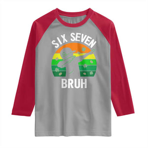 67 Bruh St Patricks Day Raglan Shirt Funny Six Seven Boys Kids Dabbing Meme TS14 Sport Gray Red Print Your Wear
