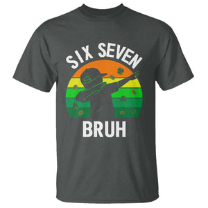 67 Bruh St Patricks Day T Shirt Funny Six Seven Boys Kids Dabbing Meme TS14 Dark Heather Print Your Wear