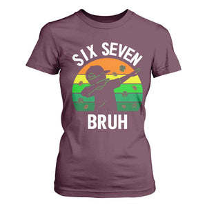 67 Bruh St Patricks Day T Shirt For Women Funny Six Seven Boys Kids Dabbing Meme TS14 Maroon Print Your Wear