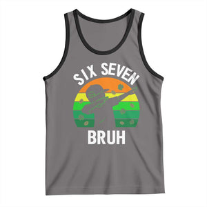 67 Bruh St Patricks Day Tank Top Funny Six Seven Boys Kids Dabbing Meme TS14 Deep Heather Black Print Your Wear